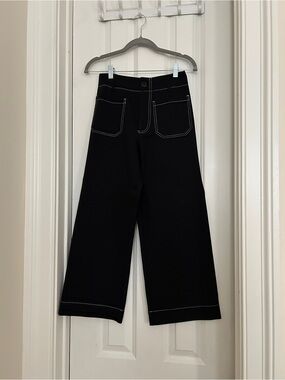 Jones New York Black Pants with Contrast Stitching